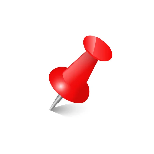 Broche rouge Thumbtack Vue de dessus — Image vectorielle