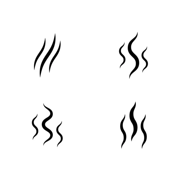 Fumée flux vecteur arôme icône odeur ensemble — Image vectorielle