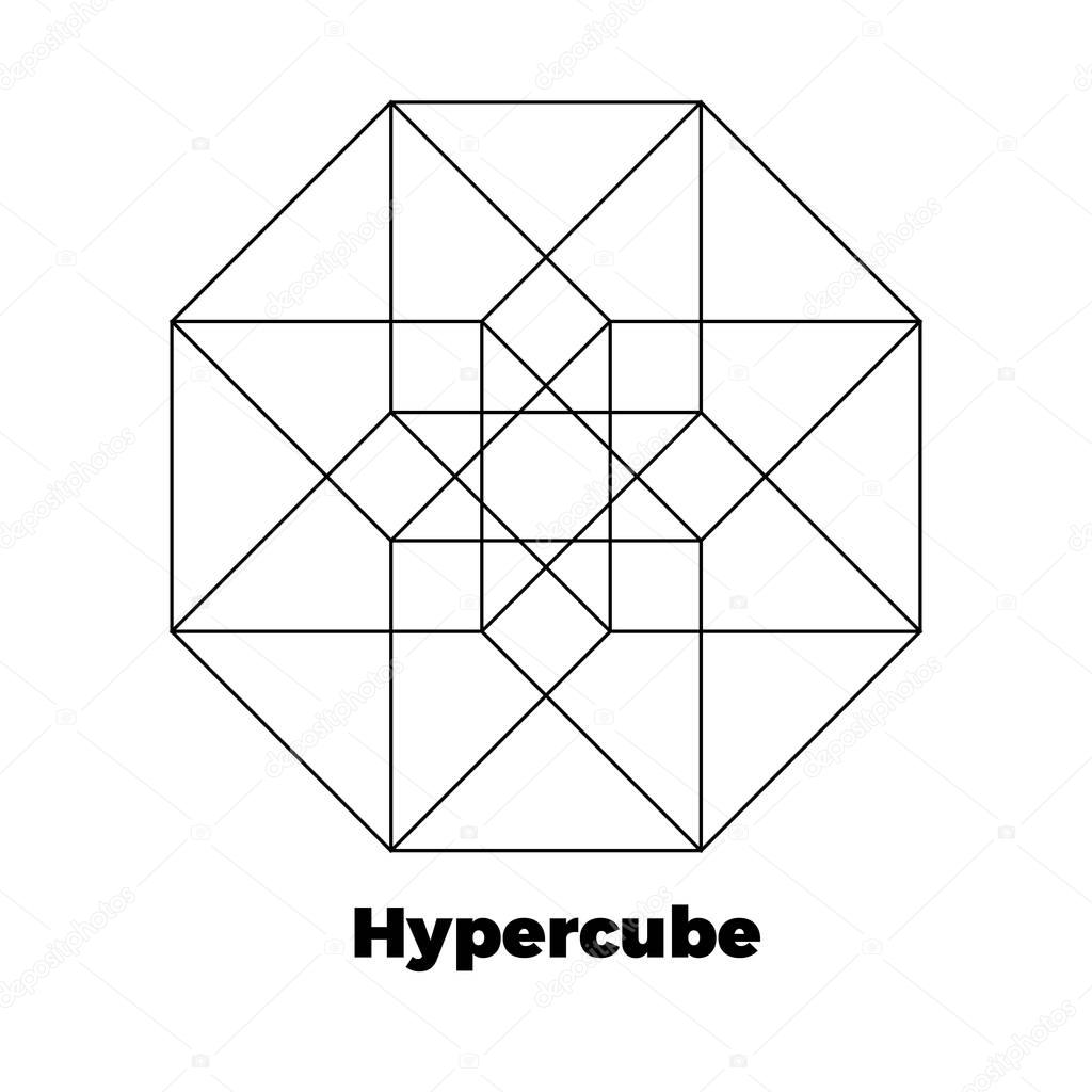 Hypercube vector icon 