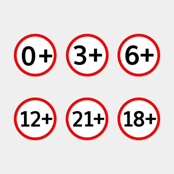 Limite d'âge icônes vectorielles définies — Image vectorielle