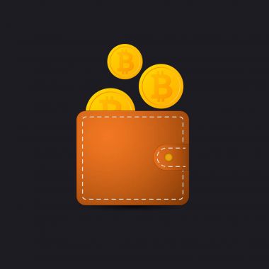 Bitcoin cüzdan vektör simgesi