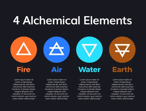 Iconos de cuatro elementos — Archivo Imágenes Vectoriales