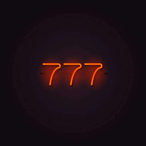 Casino 777 neon uithangbord — Stockvector