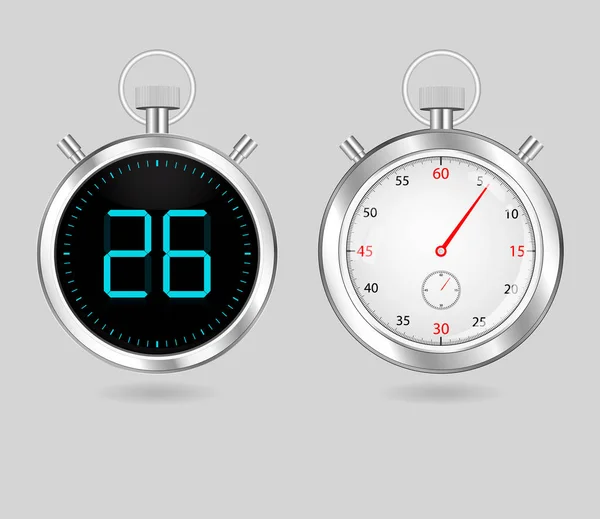 Digitale en analoge snelheidsmeter timers instellen — Stockvector