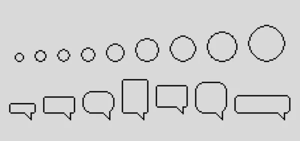 Set dari gelembung ucapan piksel - Stok Vektor