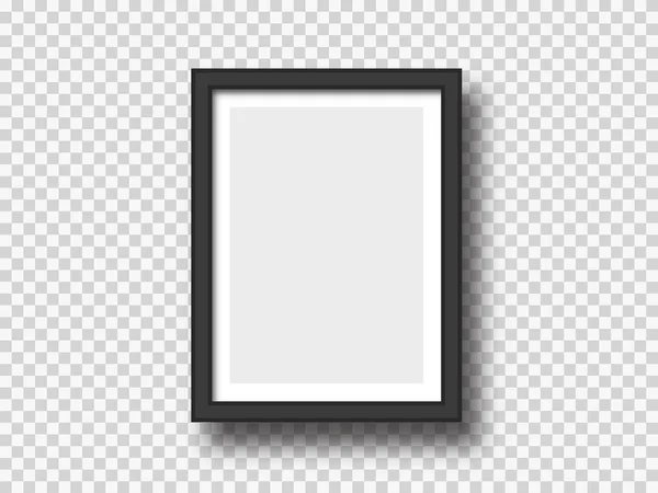 Cuadro de pared negro o marco de fotografía maqueta — Vector de stock