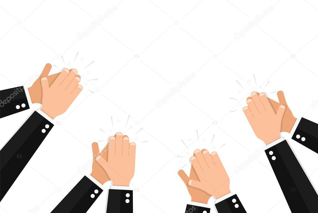 Clapping hands of people wearing elegant formal suits