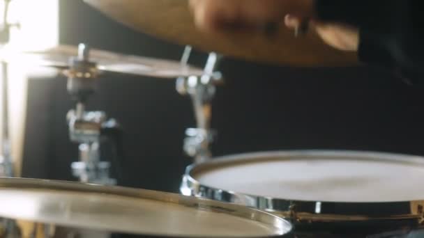 Man playing on drums — Stock Video