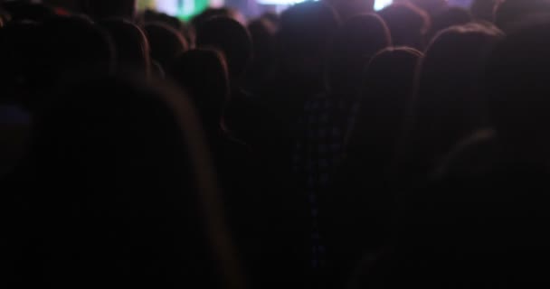 Menschenmenge tanzt bei Konzert — Stockvideo