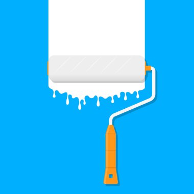 Duvara boya damlatıcısı Beyaz Boya Çizim Vektörü