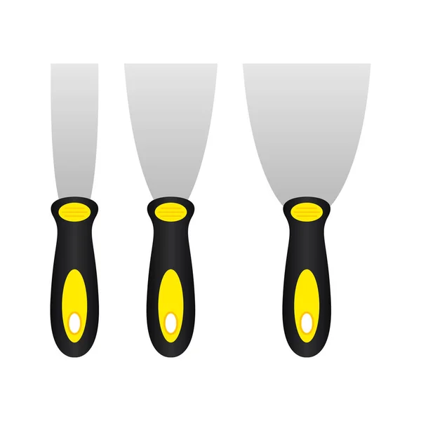 Jeu Mastic Couteau Spatule Remplisseurs Couteau Illustration Vecteur — Image vectorielle