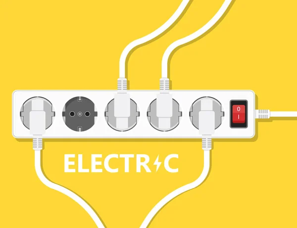 Electric Extension Cord Illustration Vector — Stock Vector