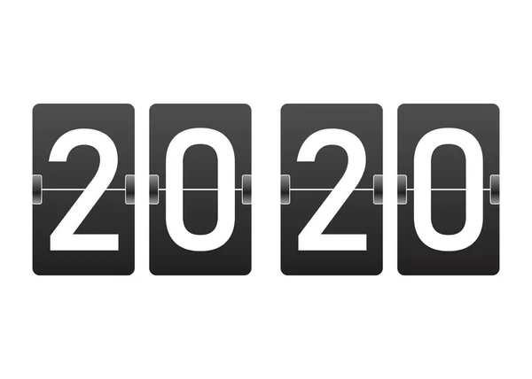 Countdown Clock Digits Board New Year 2020 All Digits Flips — Stock Vector