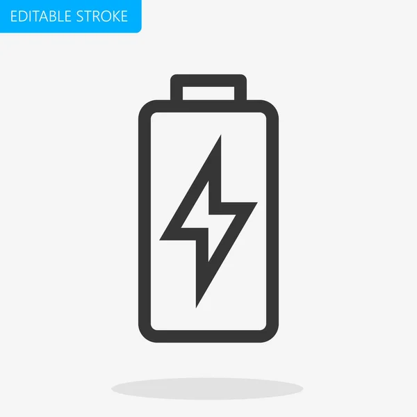 Batterij Icon Vector Bewerkbare Stroke Pixel Perfect — Stockvector