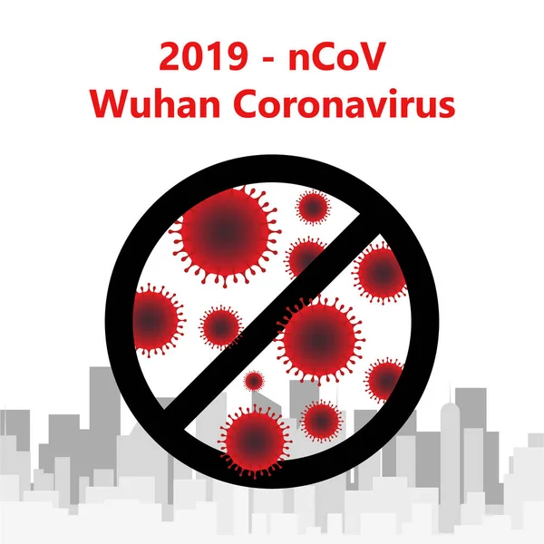 Coronavirus Wuhan Vírus Quarentena Ilustração Vetor —  Vetores de Stock