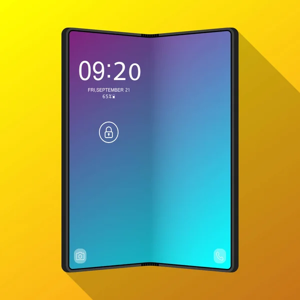 Katlanan Cep Telefonu Tasviri Vektörü — Stok Vektör