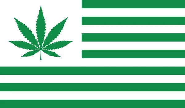 Bandera Marihuana Hoja Cannabis Bandera Americana Ilustración — Archivo Imágenes Vectoriales