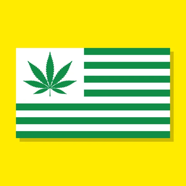 大麻旗大麻叶美国国旗图解 — 图库矢量图片