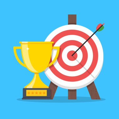 Hedef İllüstrasyon Vektörlü Kupa