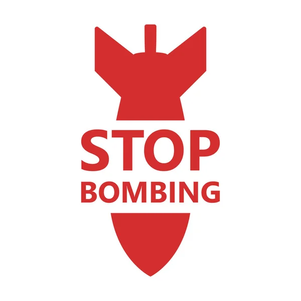 Sluta Bomba Staden Silhuett Flygbomb Med Typografi Citat Kärnbomb Illustration — Stock vektor
