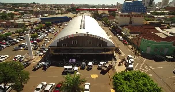 Market of the municipality, historical center of the city of Campo Grande — Stock Video