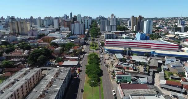 Merkezi olan şehir, campo grande, Avenida Afonso pena — Stok video