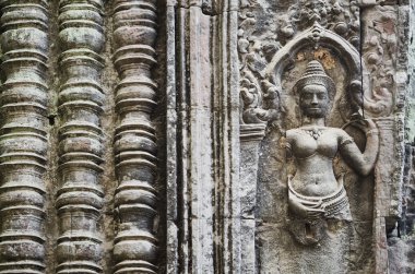 rakamlar angkor wat Tapınağı Kamboçya'daki antik Asya taş oyma