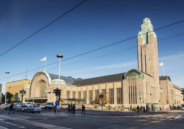 helsinki merkez tren istasyonu landmark ve Finlandiya'da sokak