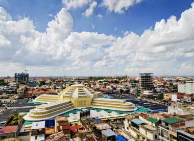 phnom penh şehir Kamboçya'nın merkezi Pazar landmark görünümünü