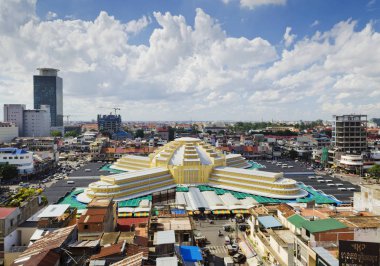 phnom penh şehir Kamboçya'nın merkezi Pazar landmark görünümünü
