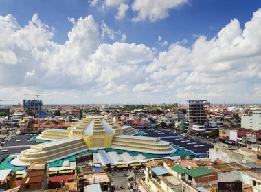 phnom penh şehir Kamboçya'nın merkezi Pazar landmark görünümünü