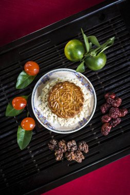 geleneksel Çin şenlikli mooncake pasta tatlı