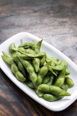 Japon edamame yeşil fasulye snack starter bölümünü