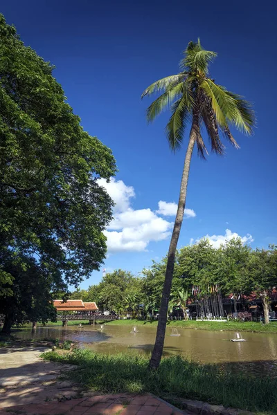 Rzeka w centrum siem reap starej części miasta w Kambodży — Zdjęcie stockowe