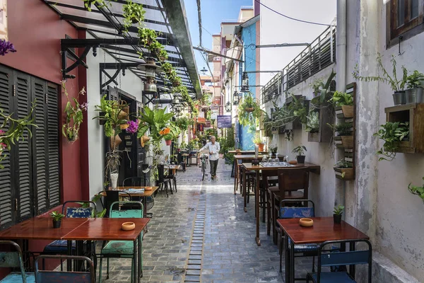 sokak siem turistik restoranlarla biçmek eski kasaba Kamboçya