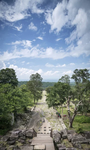 Vista del paisaje desde la montaña preah vihear en el norte de Camboya — Foto de Stock