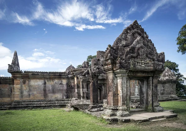 Preah vihear híres ősi templom romjai landmark Kambodzsában — Stock Fotó