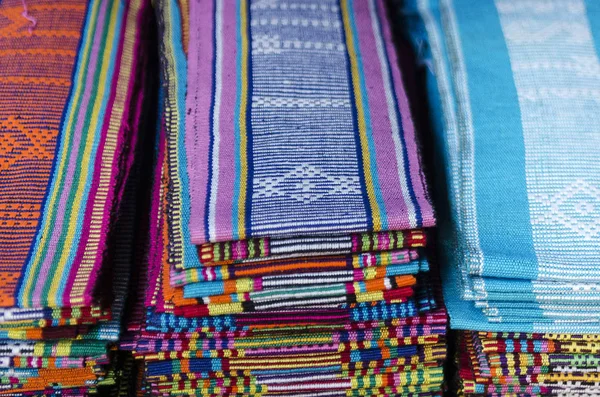 Traditional woven tais fabric scarves in dili east timor leste — Stock Photo, Image