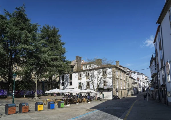 Santiago de compostela eski şehir İspanya sokak sahne — Stok fotoğraf