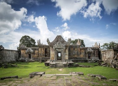 Landmark Kamboçya Preah Vihear antik Khmer Tapınağı kalıntıları