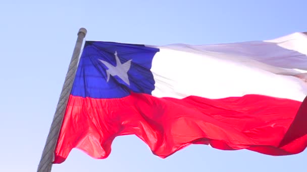 Bandeira do Chile slow motion — Vídeo de Stock