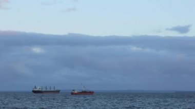 bir körfezde yelkenli gemiler 