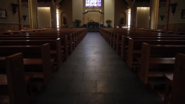 Church interior view — Stock Video