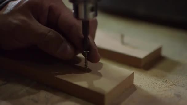 mains vissant dans le bois 