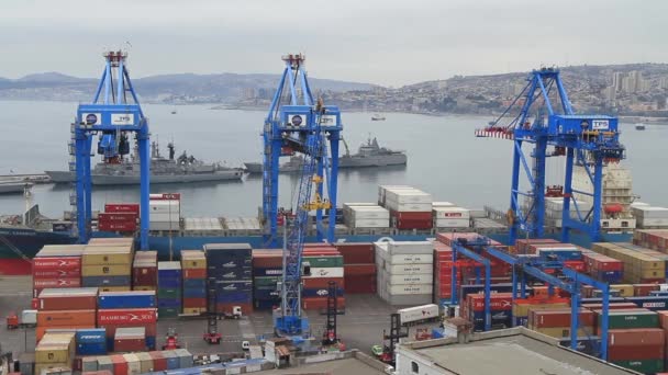 Timelapse haven van Valparaíso — Stockvideo