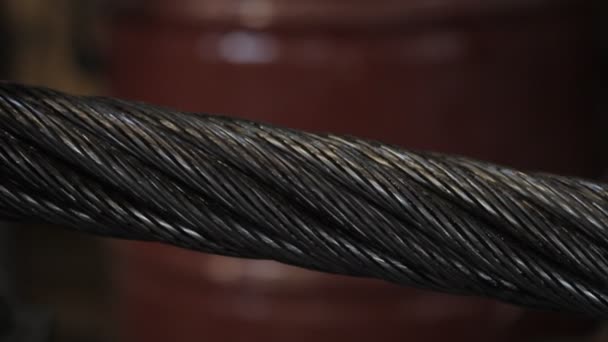 Промышленный стальной кабель — стоковое видео