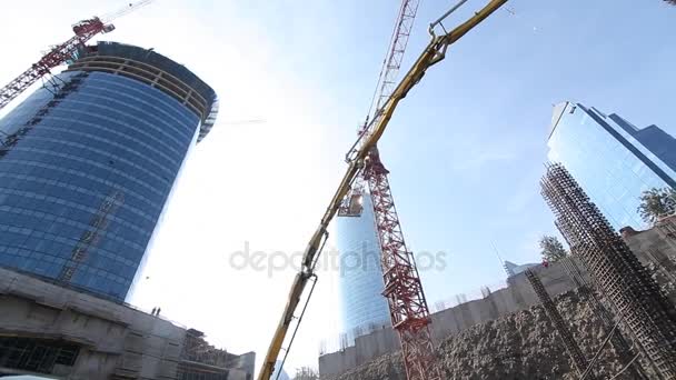 Local de construção do edifício — Vídeo de Stock