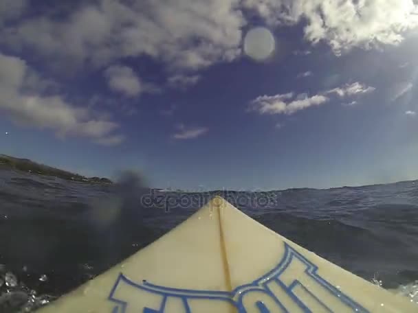 Sörf tahtası eylem Pov — Stok video