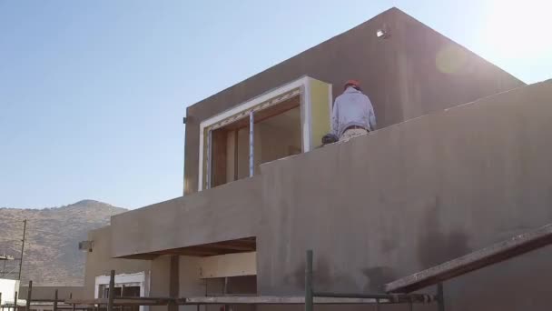 Niedokończony dom w trakcie budowy — Wideo stockowe