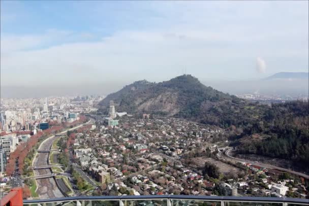 Santiago city en hill — Stockvideo